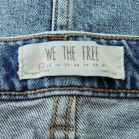 Free People We The Free Zip It Up Denim Jean Mini Skirt Raw Hem Festival Size 24 - Picture 14 of 14
